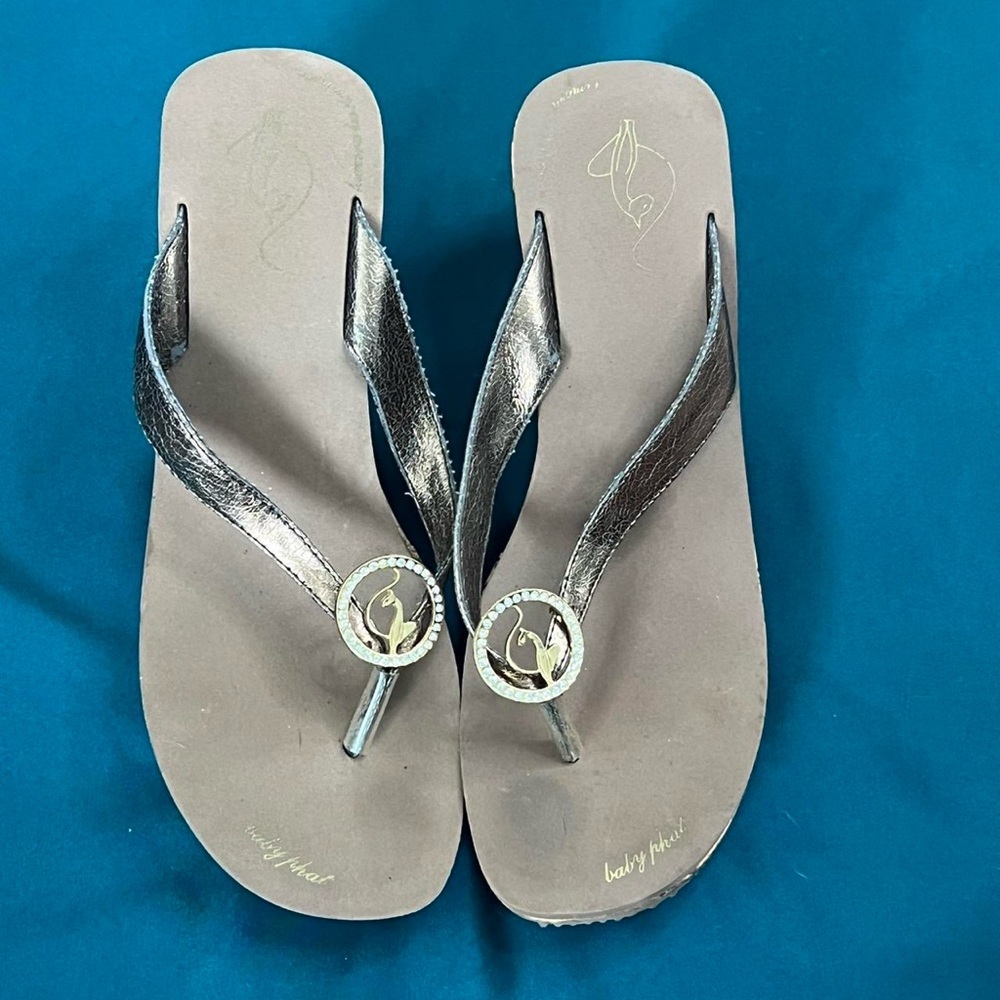 Baby Phat Bronze Wedge Sandals